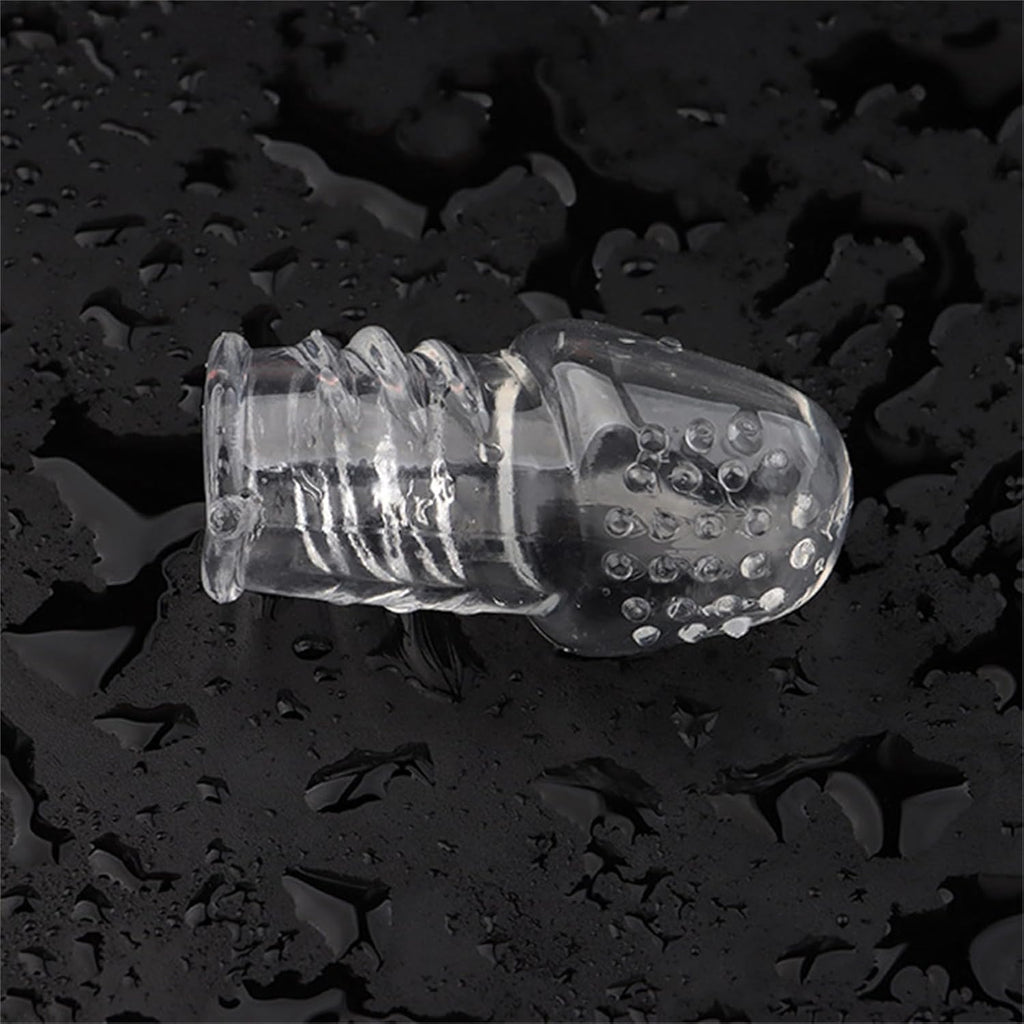 Threaded Penis Ring Transparent Extended Penis Condom Bdsm Cock Extension Rings Enlarger Ejaculation Delay Erotic Toy in Couple