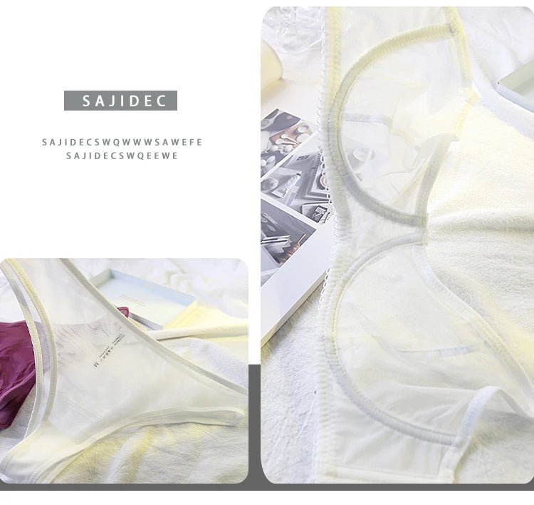 Sexy Lace Ultra-thin Bra Set for Women Mesh Transparent Lingerie French Underwire Push Up Brassiere and Panties Black Temptation