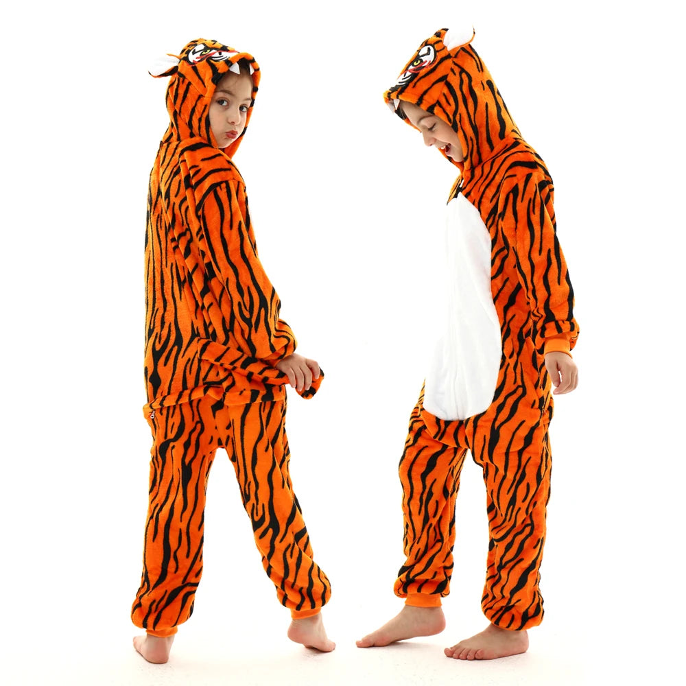 Animal Onesies Kigurumi Unicorn Pajamas Set Women Winter Overall Flannel Cartoon Cosplay Sleepwear Jumpsuit Men Homewear Pijama