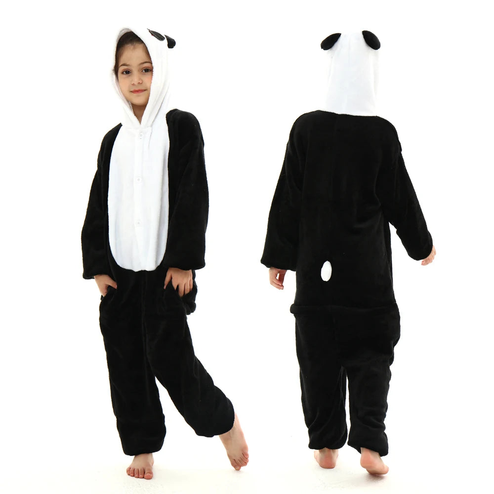 Animal Onesies Kigurumi Unicorn Pajamas Set Women Winter Overall Flannel Cartoon Cosplay Sleepwear Jumpsuit Men Homewear Pijama