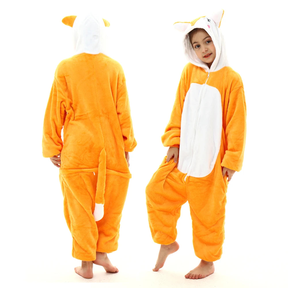 Animal Onesies Kigurumi Unicorn Pajamas Set Women Winter Overall Flannel Cartoon Cosplay Sleepwear Jumpsuit Men Homewear Pijama