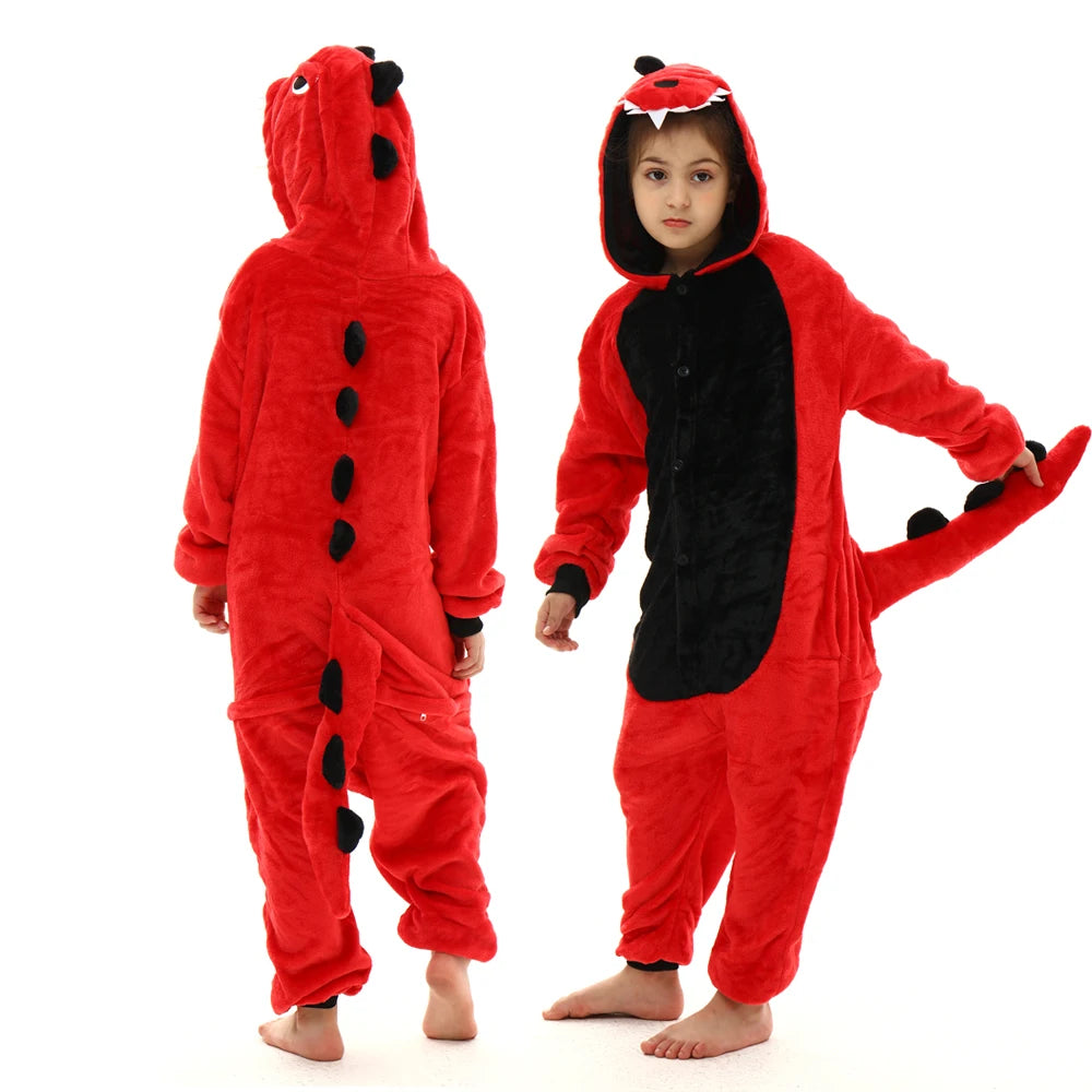 Animal Onesies Kigurumi Unicorn Pajamas Set Women Winter Overall Flannel Cartoon Cosplay Sleepwear Jumpsuit Men Homewear Pijama