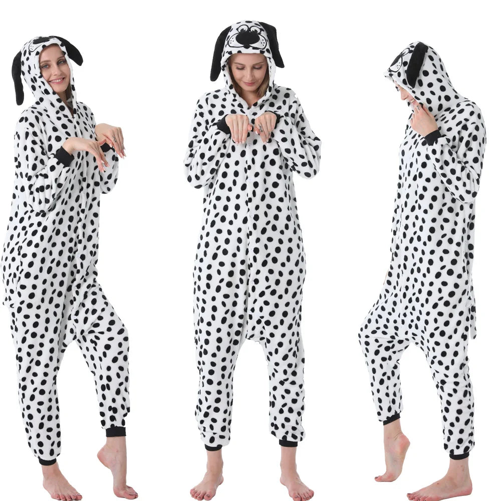 Animal Onesies Kigurumi Unicorn Pajamas Set Women Winter Overall Flannel Cartoon Cosplay Sleepwear Jumpsuit Men Homewear Pijama