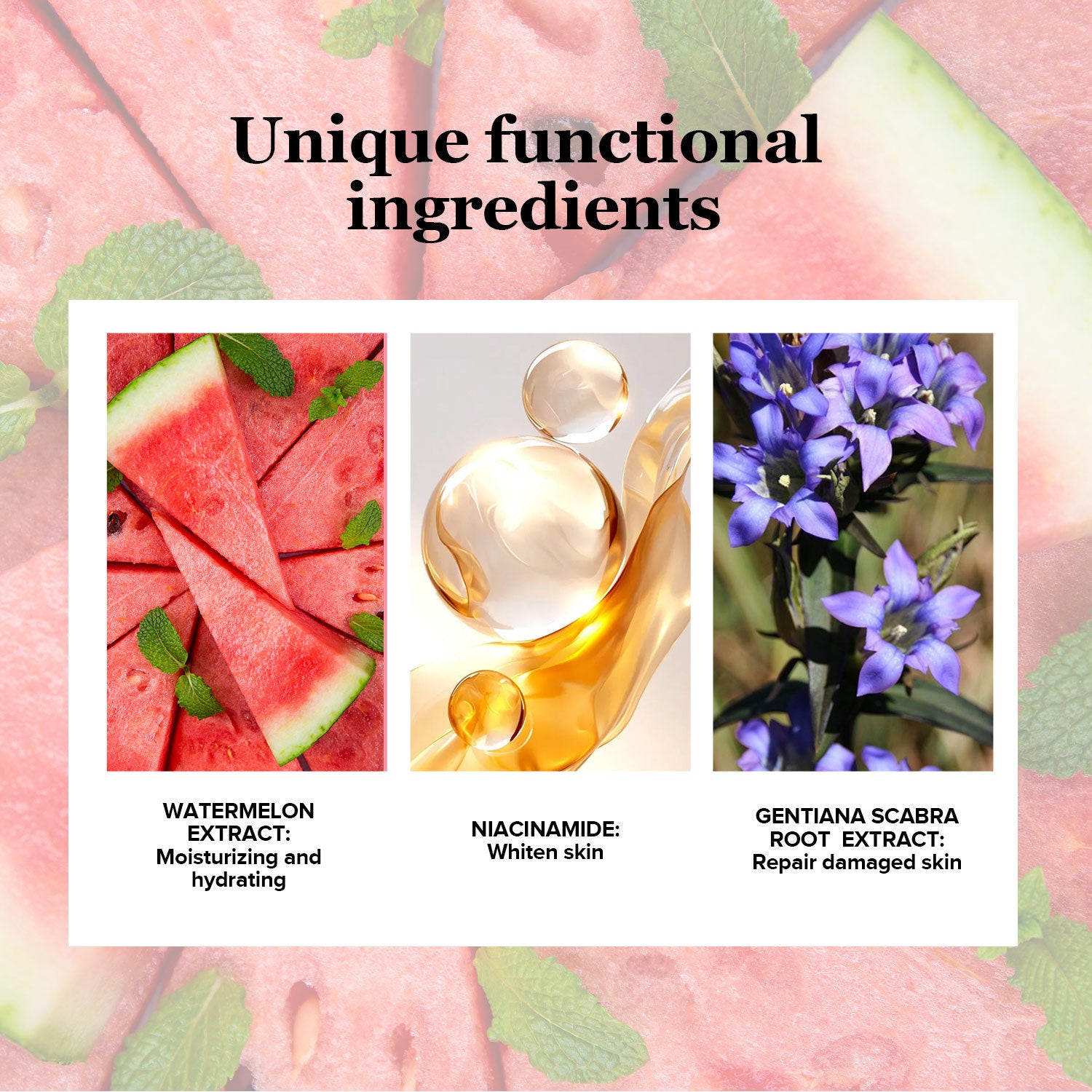 Watermelon Glow Niacinamide Moisturizing Face Pre-Treatment,Moisturizing Serum,Skin Makeup Lightweight Moisturizing Pre-treatmen