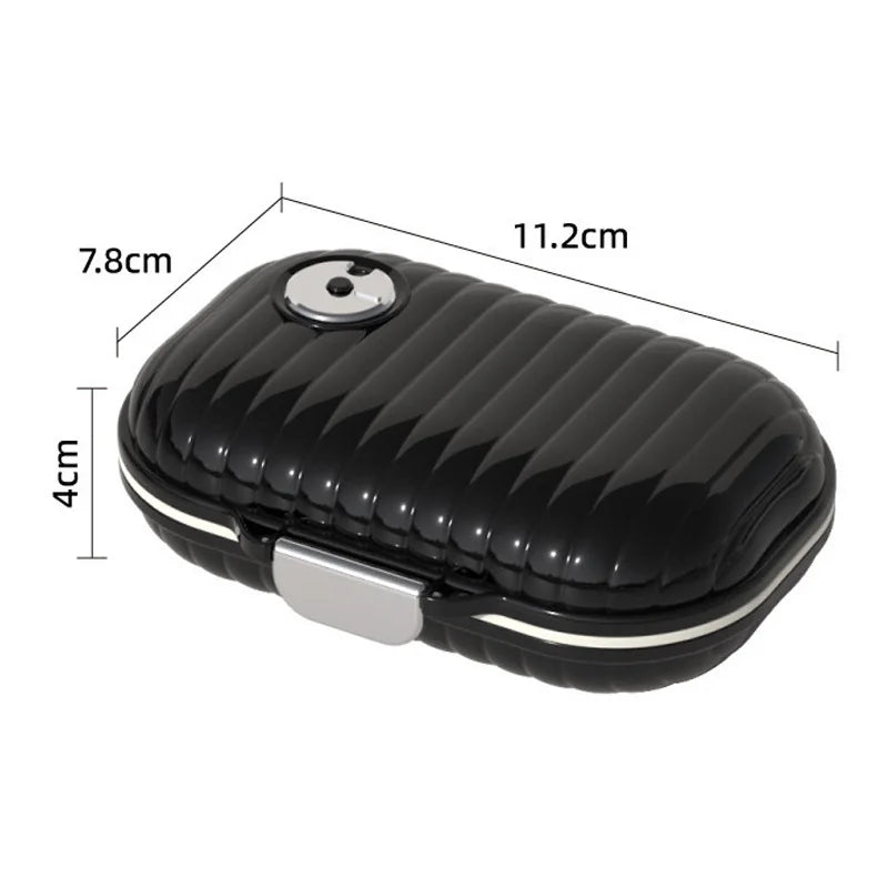 1 PCS Portable Mini waterproof 7-day pill storage box Pill  medicine organizer Sealed Storage Box Sealed Moisture-proof Design