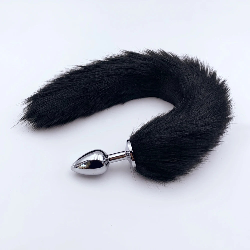 4 Sises Fox Tail Anal Plug Role-playing Prostate Massager Anus Training Dog Tail Butt Plug Dildo Adult Toys for Couple Women Men