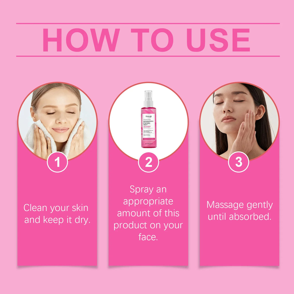 Rose Toner Spray Repair Damaged Skin Shrink Pore Improve Dryness Oil Control Lighten Melasma Pigmentation Vitamin C Face Essence