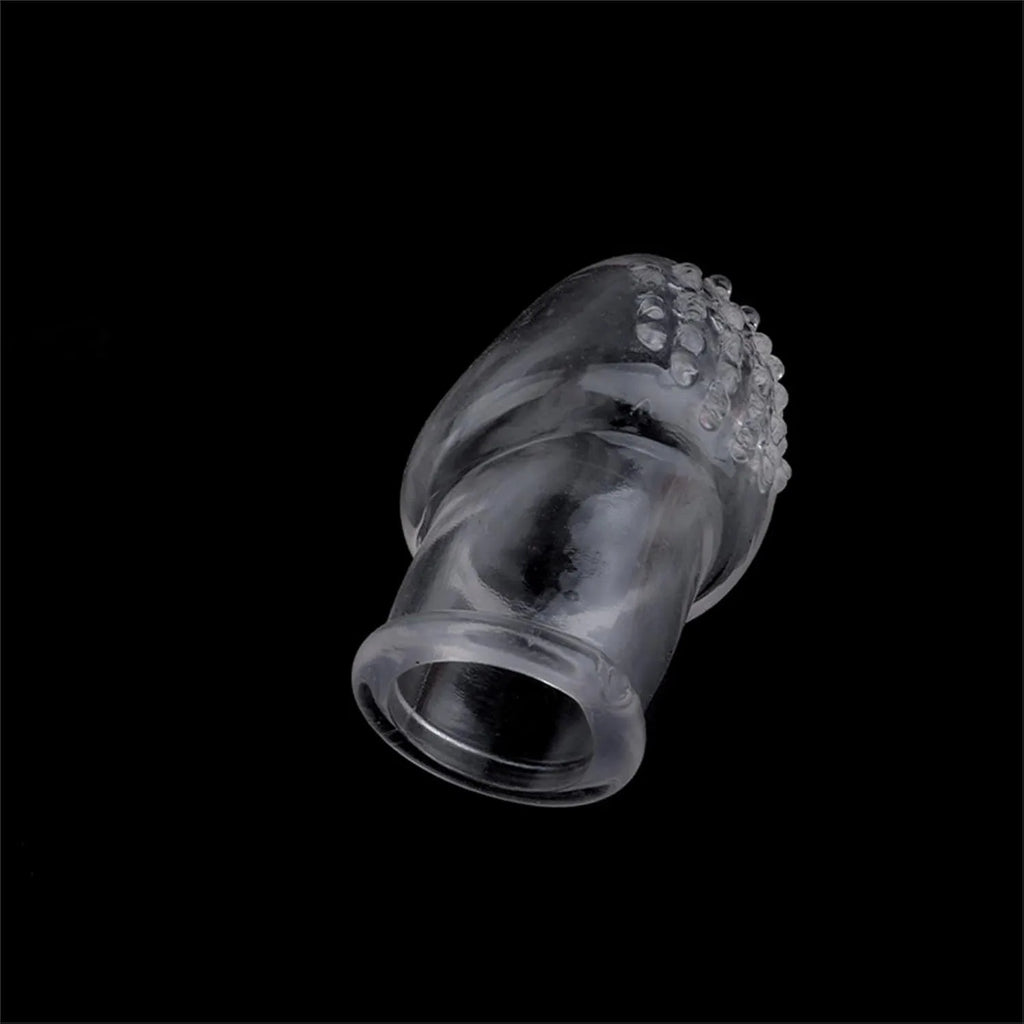 Threaded Penis Ring Transparent Extended Penis Condom Bdsm Cock Extension Rings Enlarger Ejaculation Delay Erotic Toy in Couple