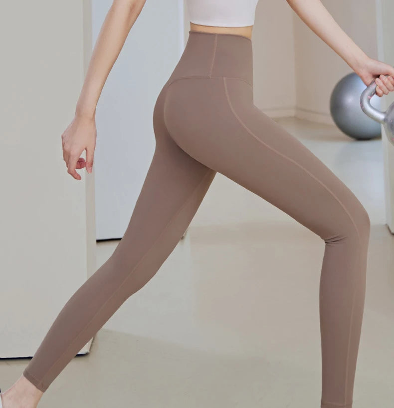 Woman Skinny Sexy Open Crotch Leggings Couple Outdoor Sport Crotchless Panties Booty Lifting Pants with Hidden Zipper Trousers