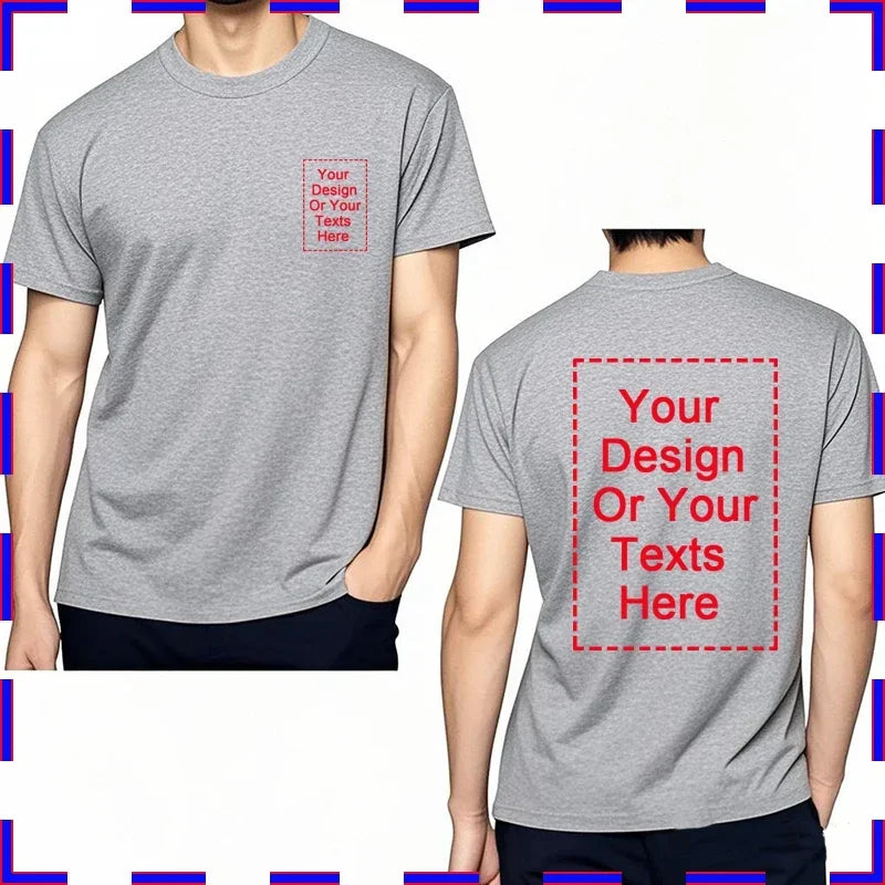 DIY Print Men Tshirt Your Photo Or Logo Here Cotton Comfortable Teeshirt Summer Top Perfect Gift customized t-shirt man 4XL 5XL