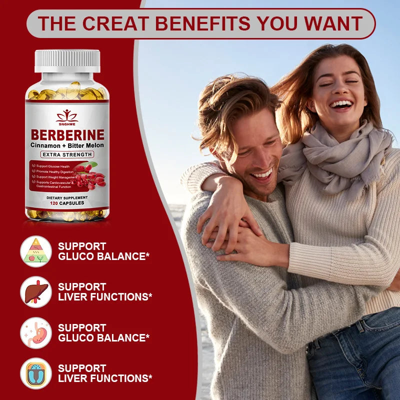 Berberine with Ceylon Cinnamon Capsule Antioxidant Immune System, Cardiovascular & Gastrointestinal Function Healthy Food