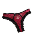 Patchwork Mesh Floral Bowknot Panties Thong Hollow Out Lace Flower Transparent Briefs Cotton Crotch Female Lingerie Lady