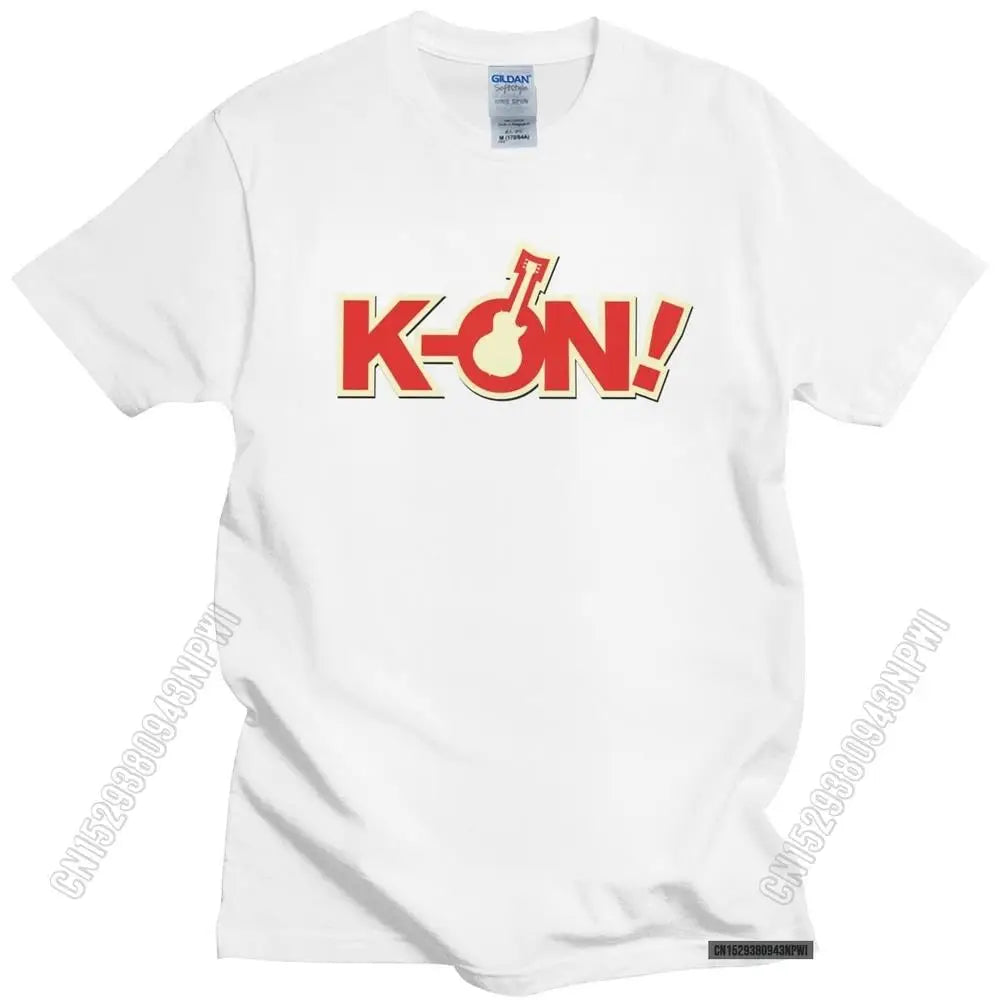 Urban Musical Anime K-On T Shirt Men 100% Cotton Yui Hirasawa Japan Music Animation Manga Tee 100% Cotton T-Shirt Gift