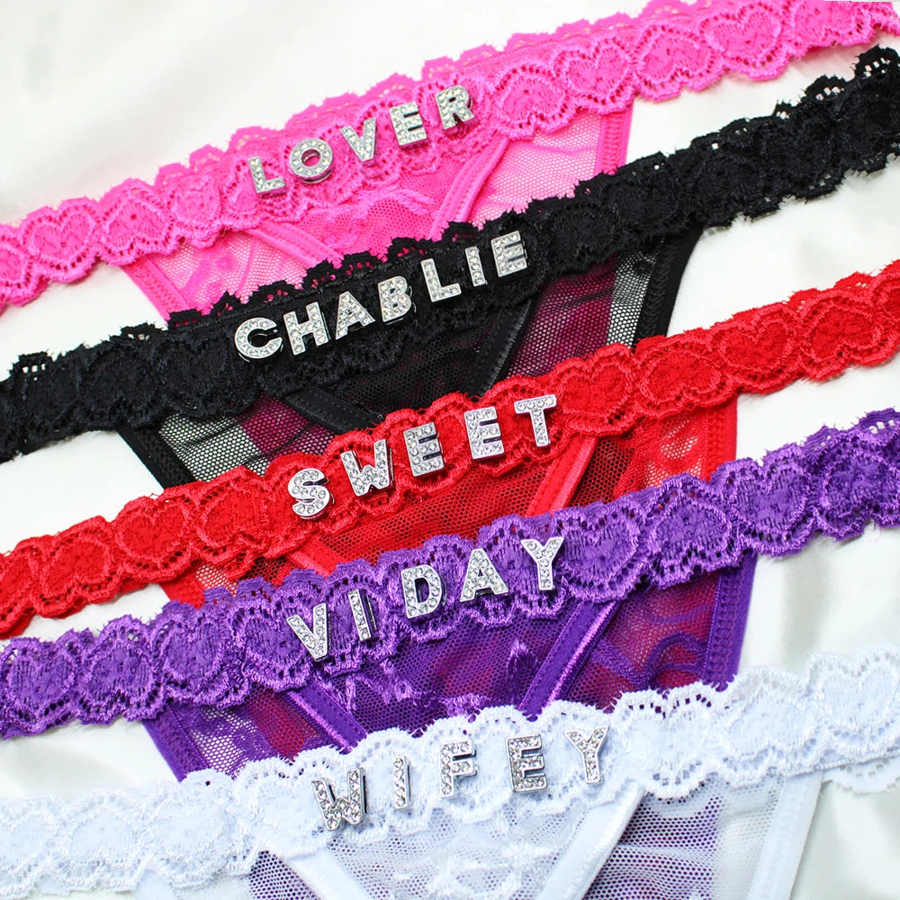 Custom Name Thong G-String Bikini Underwear Very Sexy Personalized Lingerie for Women Hot Wife Customized Letters Sexy Panties