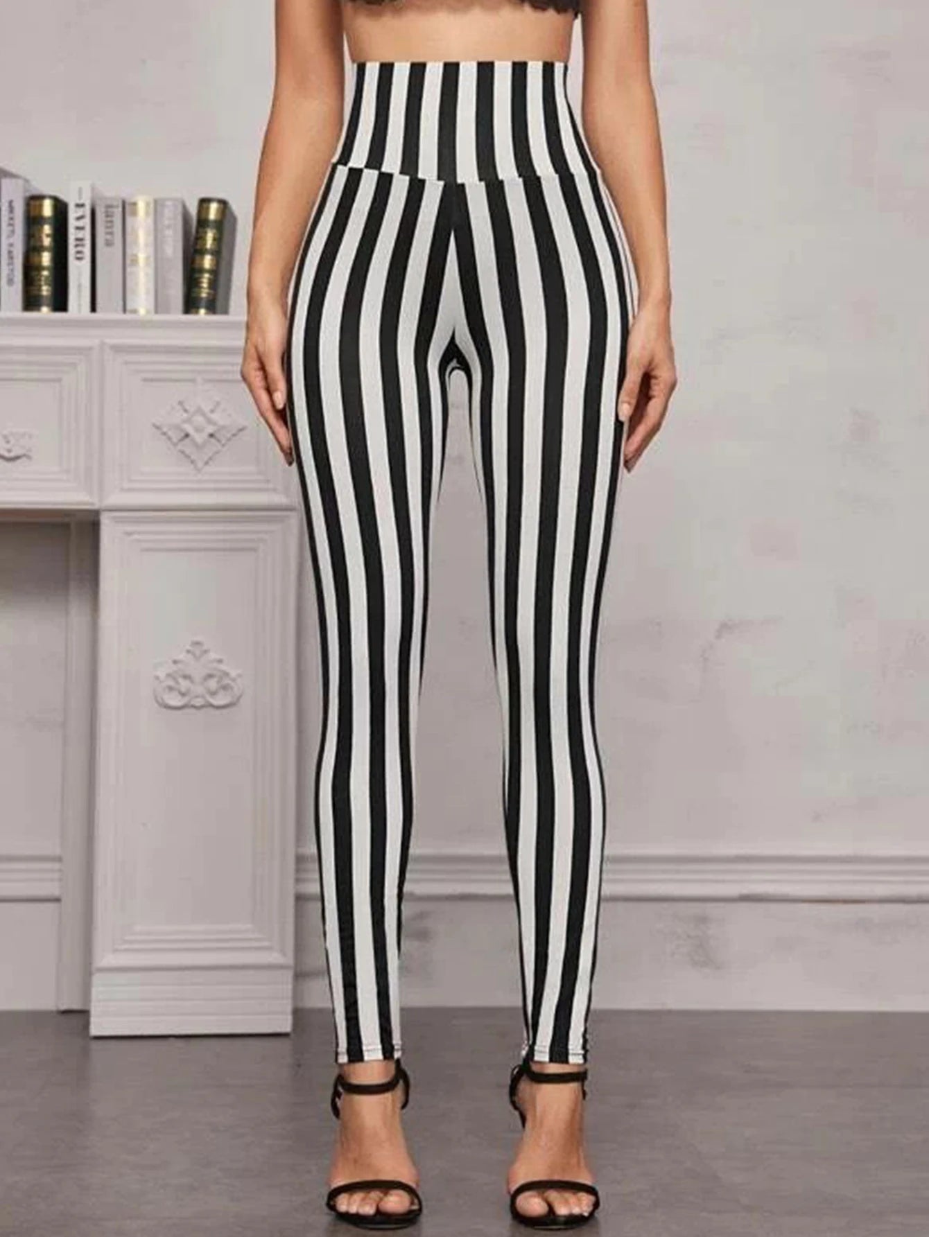 Spring New Korean Version Of Camouflage Striped Printed Leggings Women's High Stretch Slim Feet Nine-point Pants Women's Pants