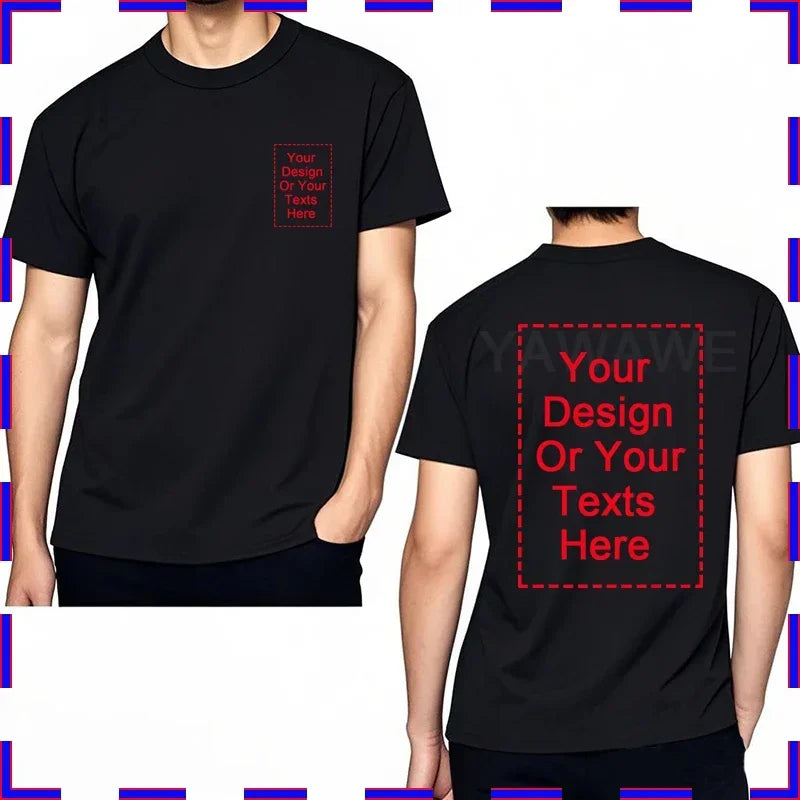 DIY Print Men Tshirt Your Photo Or Logo Here Cotton Comfortable Teeshirt Summer Top Perfect Gift customized t-shirt man 4XL 5XL