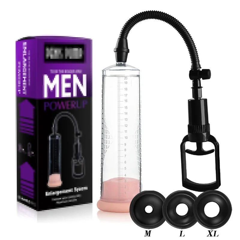 1pc penis vacuum pump manual penis extend pump pressure device adult male toys with suction sleeves Manual Penis Pump For Adults