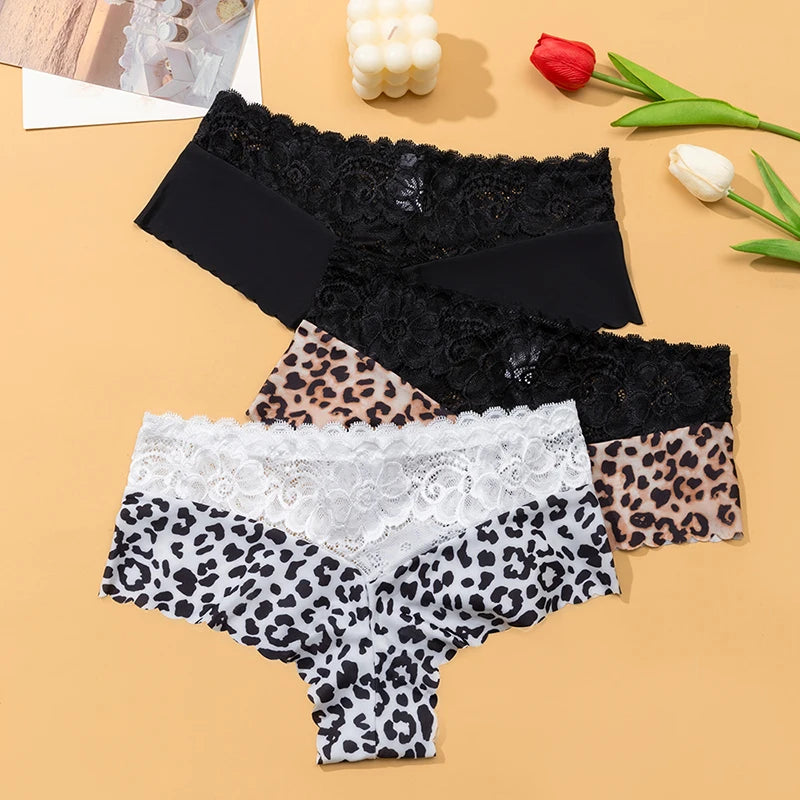 BZEL 5PCS/Set Women's Panties Sexy Lace Underwear Fashion Printing Woman Boxers Comfortable Lingerie Breathable Female Boyshorts