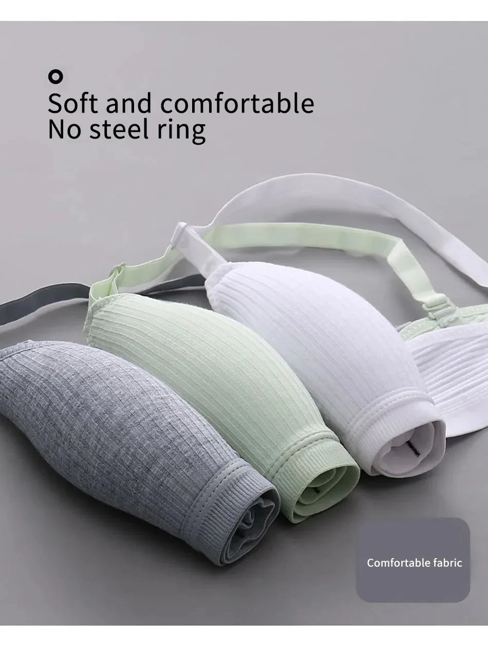Cotton Women's AB Cup Bra Underwear Wireless Gathering Comfortable V-Bra Women's Upward Push Underwear
