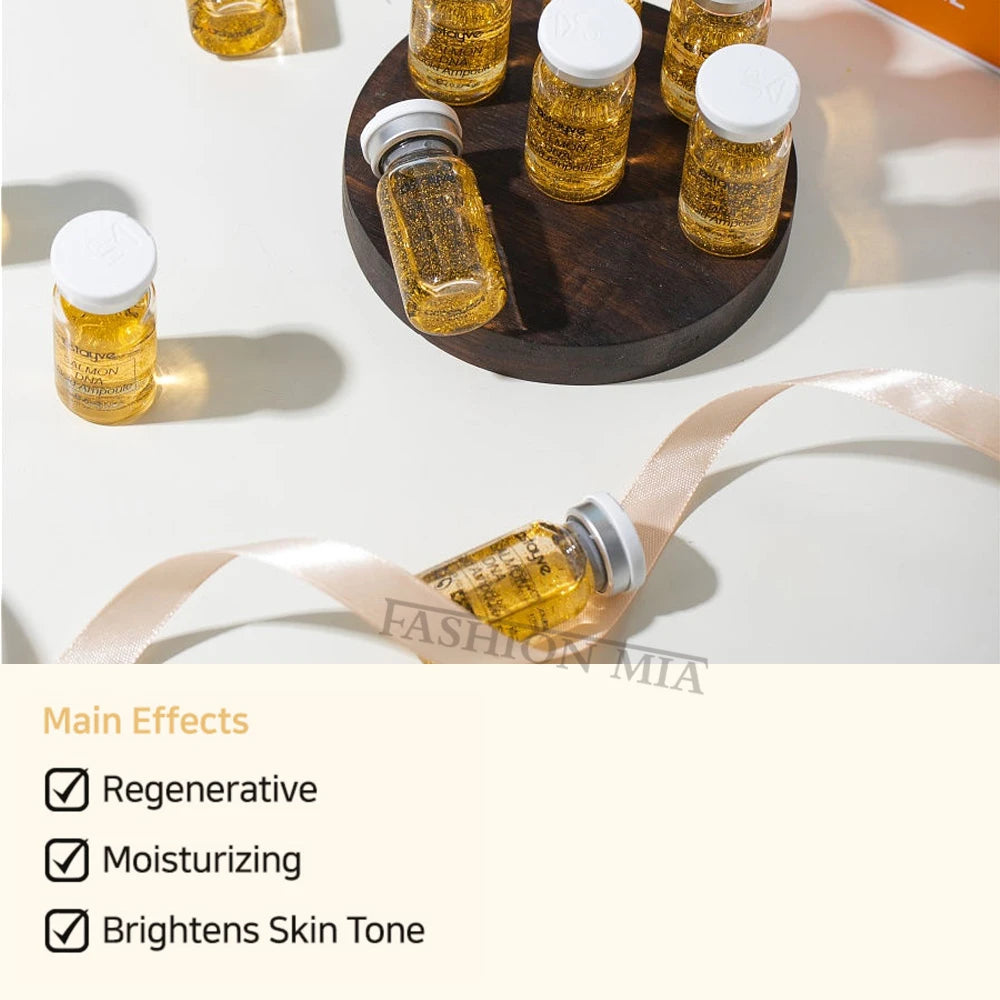 Korea Stayve 8ml Face Natural Salmon DNA Gold Ampoule Booster Serum Kit Whitening Moisturizing Rejuvenation SkinCare