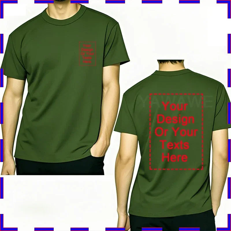 DIY Print Men Tshirt Your Photo Or Logo Here Cotton Comfortable Teeshirt Summer Top Perfect Gift customized t-shirt man 4XL 5XL