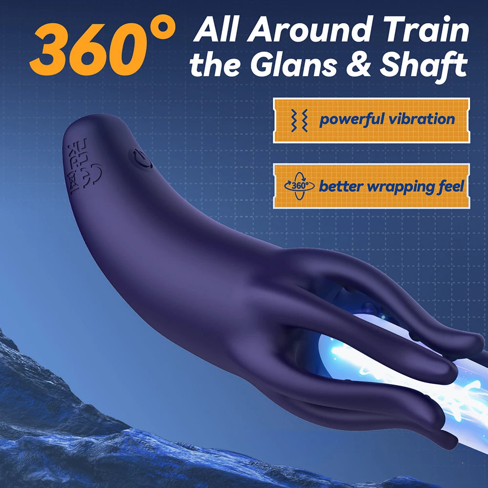 Glans Trainer for Men Powerful Vibrating Penis G Spot Masturbator Soft Fingertip Prolong Endurance Massage Vibrator Erotic Toys