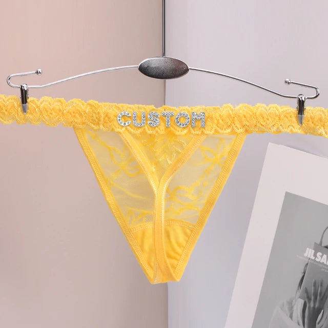 Custom Name Thong G-String Bikini Underwear Very Sexy Personalized Lingerie for Women Hot Wife Customized Letters Sexy Panties