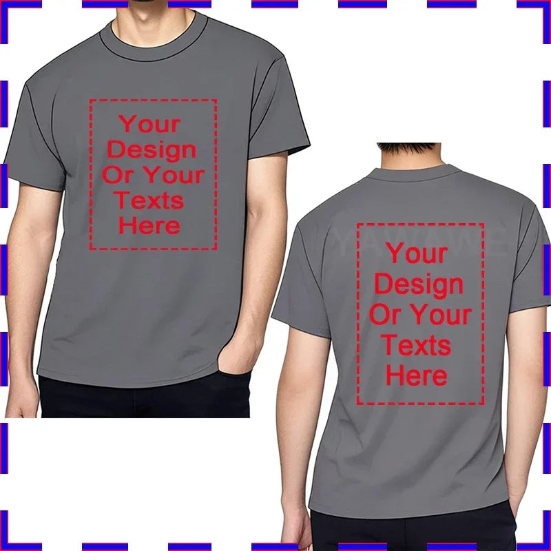DIY Print Men Tshirt Your Photo Or Logo Here Cotton Comfortable Teeshirt Summer Top Perfect Gift customized t-shirt man 4XL 5XL