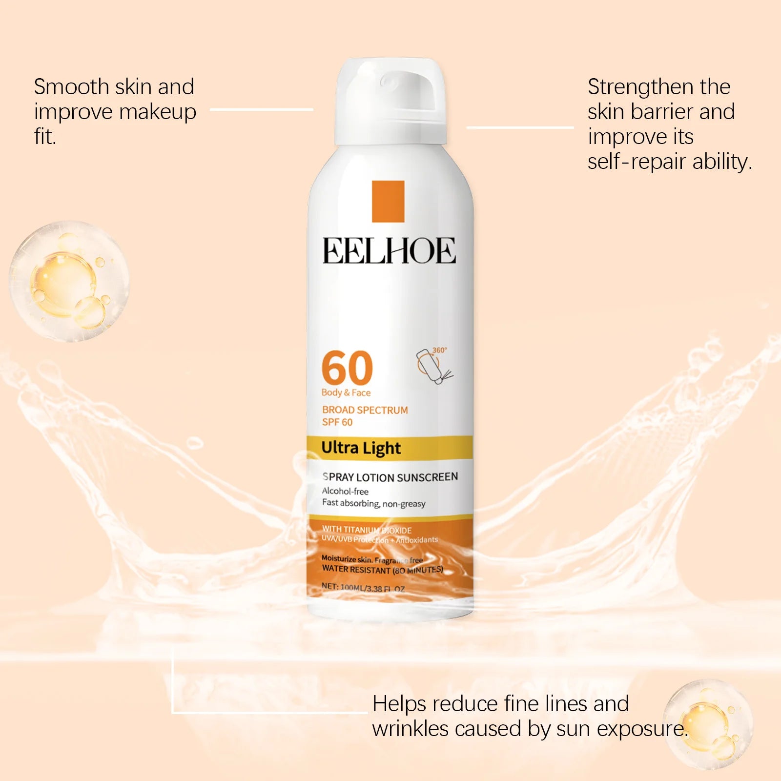 Sunscreen Spray Spf50 Waterproof Facial Body Long Lasting Sun Block Isolation Mist UV Protector Brightning Moisturizer Skin Care