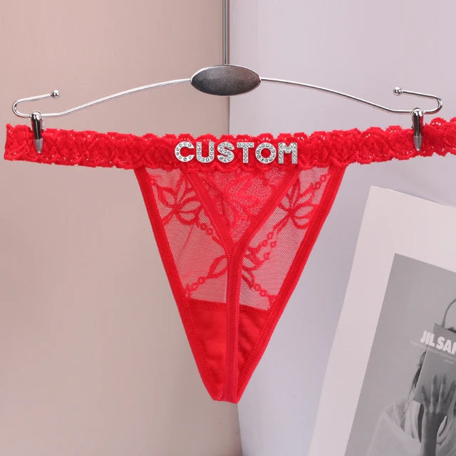 Custom Name Thong G-String Bikini Underwear Very Sexy Personalized Lingerie for Women Hot Wife Customized Letters Sexy Panties