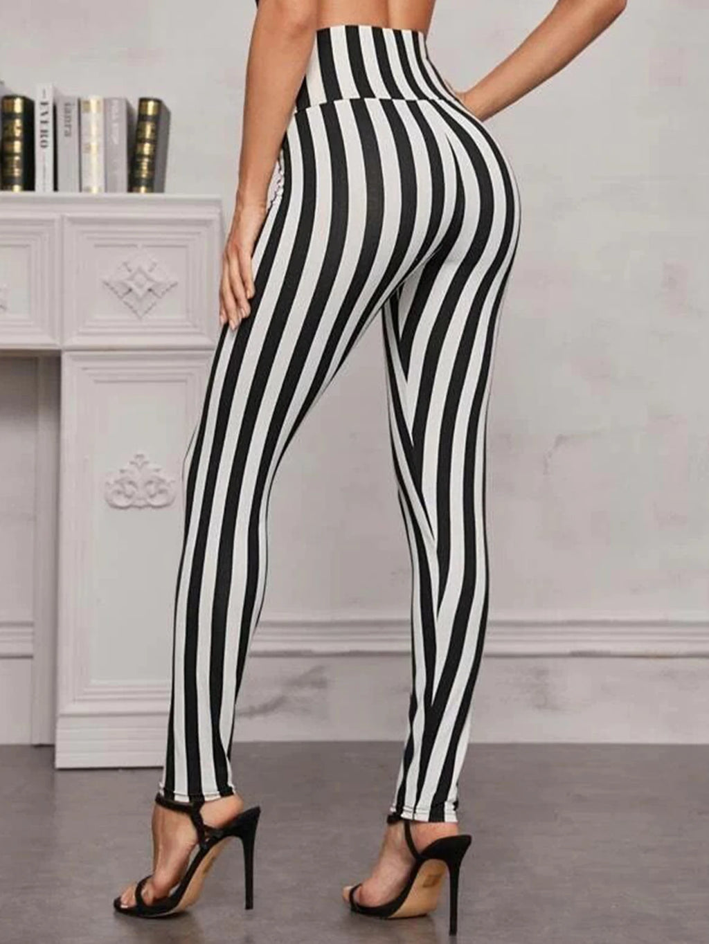 Spring New Korean Version Of Camouflage Striped Printed Leggings Women's High Stretch Slim Feet Nine-point Pants Women's Pants