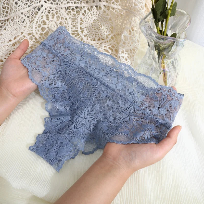 6pcs/SET Women Sexy Lace Splicing Panties High Waist Plus Size Seamless Briefs Hollow Comfortable And Breathable Lingerie S-XXL