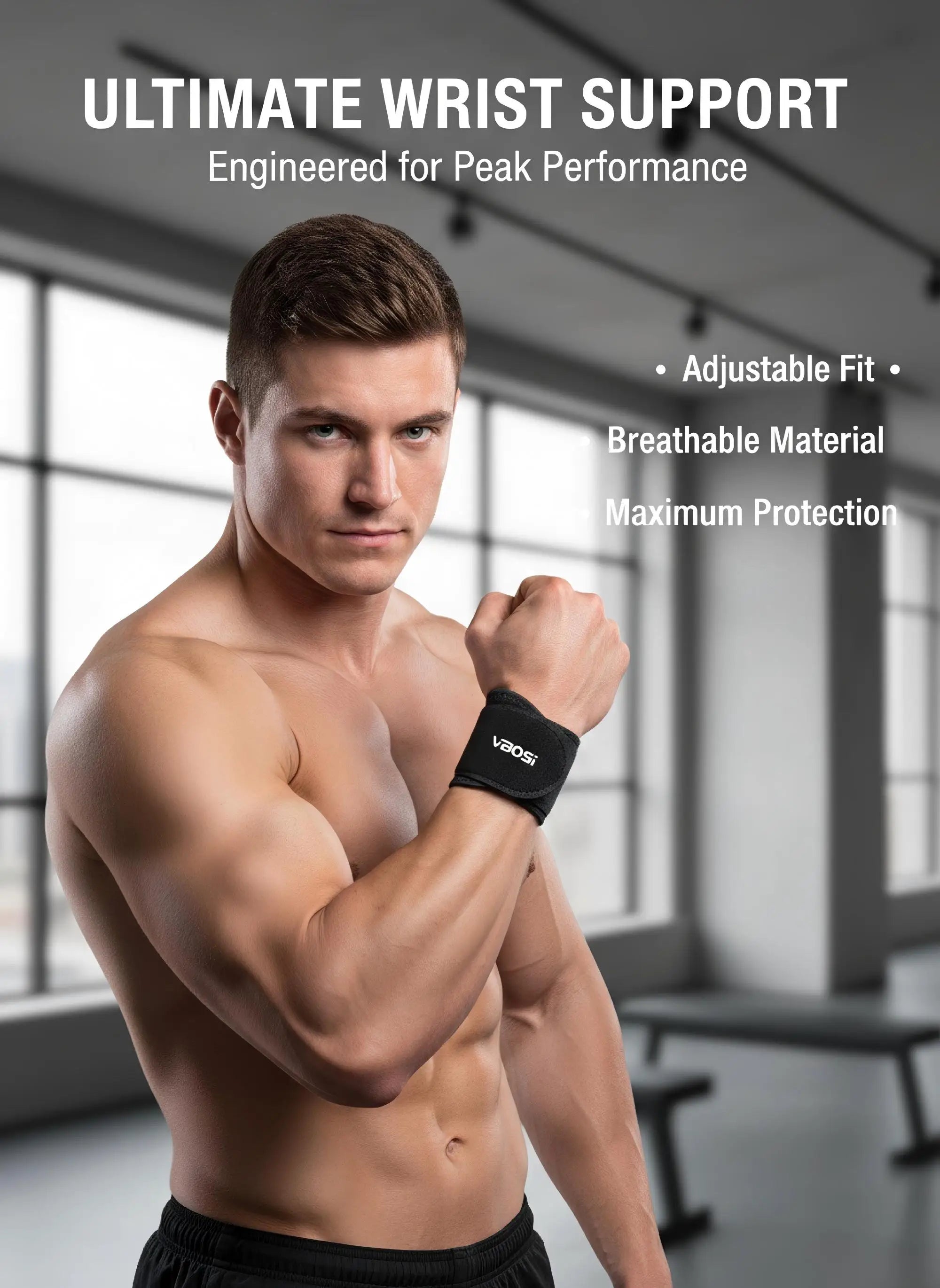 1PC Lightweight Adjustable Wrist Support Brace for Weightlifting Squat Kettlebell Outdoor Cycling - Protective Fitness Wristband