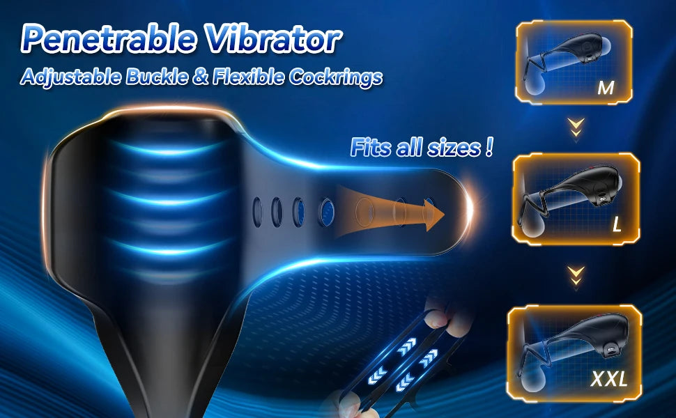 Male Penis Trainer Cock Ring Vibrator Masturbators Stroker Toys with Penis Rings for 18+ Men Erection APP Control Glans Massage