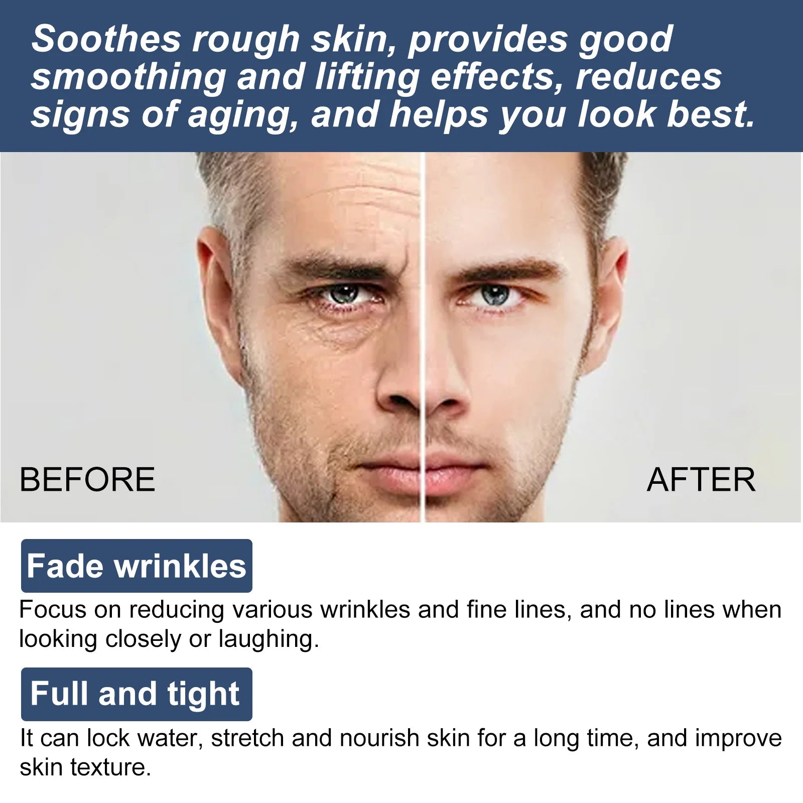 6-in-1 Men Facial Moisturizer Cream Hydrating Revitalizing Skin Care Particle Face Cream With Collagen Anti Aging & Wrinkle
