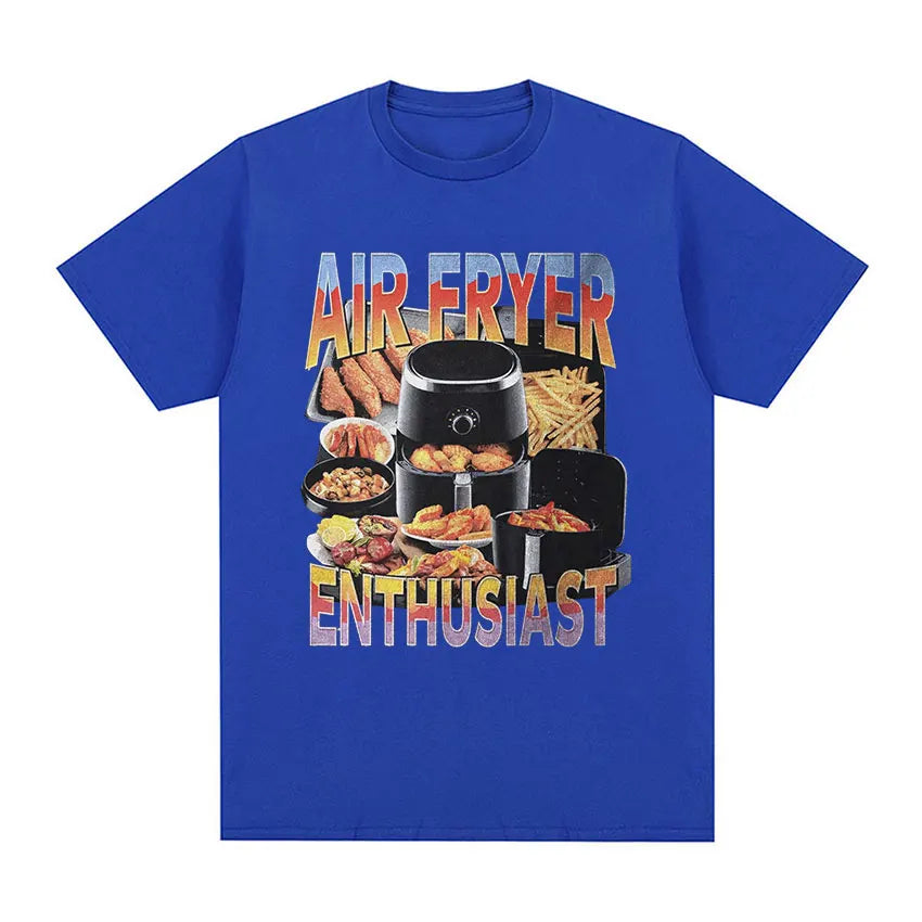 Air Fryer Enthusiast Funny Cooking Lover TShirts Men Women summer O-Neck short sleeve T-shirt fashion High Quality Cotton TShirt