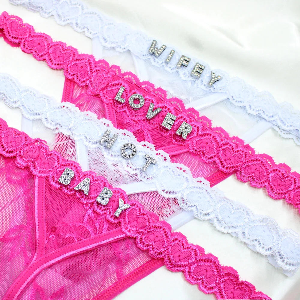 Custom Name Thong G-String Bikini Underwear Very Sexy Personalized Lingerie for Women Hot Wife Customized Letters Sexy Panties