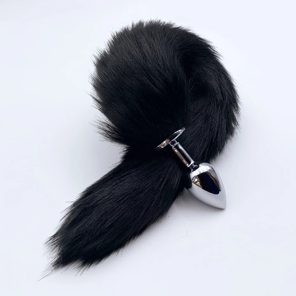 4 Sises Fox Tail Anal Plug Role-playing Prostate Massager Anus Training Dog Tail Butt Plug Dildo Adult Toys for Couple Women Men