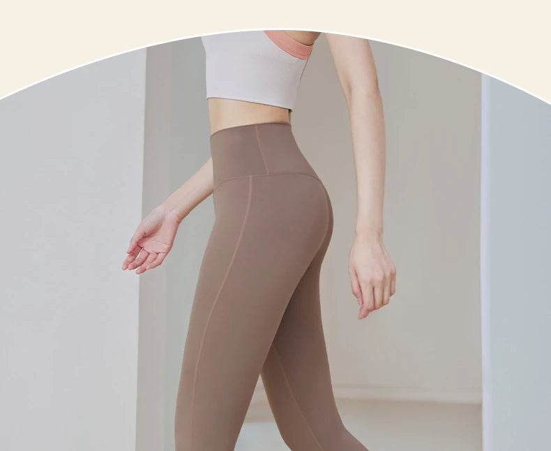Woman Skinny Sexy Open Crotch Leggings Couple Outdoor Sport Crotchless Panties Booty Lifting Pants with Hidden Zipper Trousers