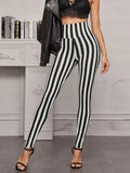 Spring New Korean Version Of Camouflage Striped Printed Leggings Women's High Stretch Slim Feet Nine-point Pants Women's Pants