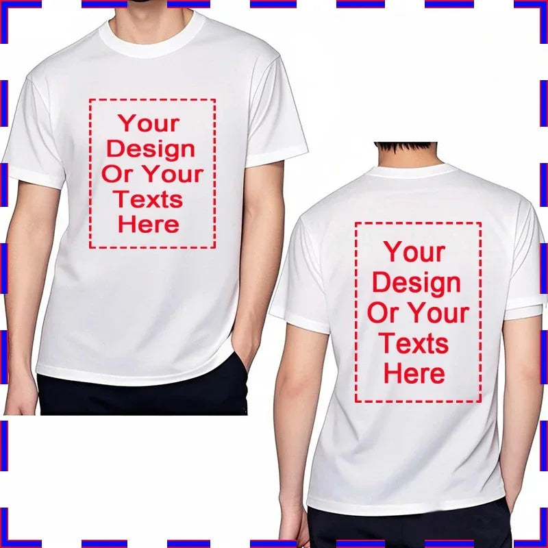 DIY Print Men Tshirt Your Photo Or Logo Here Cotton Comfortable Teeshirt Summer Top Perfect Gift customized t-shirt man 4XL 5XL