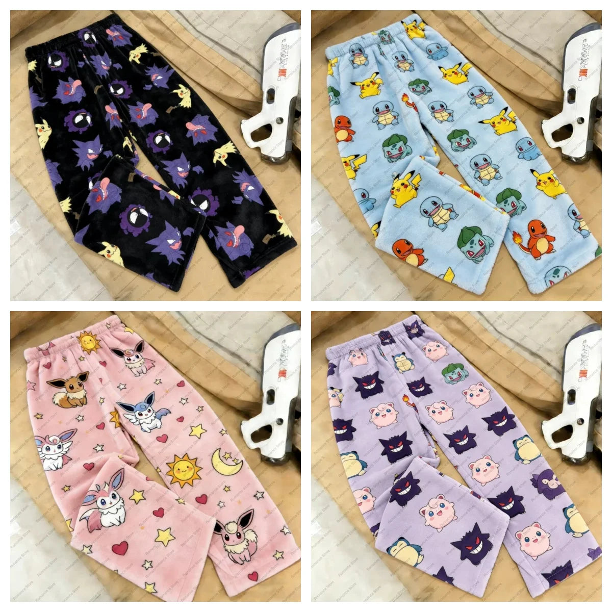 2026 Pocket Monster Pikachu Full Over Print Adult Pajama Pants Matching Family Outfits Autumn And Winter Flannel Comfy pants
