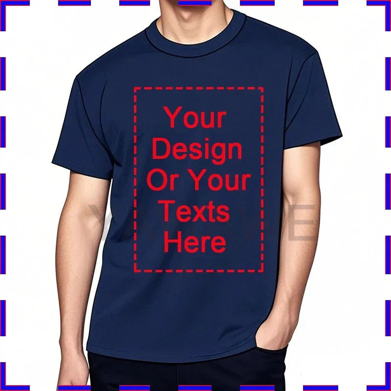 DIY Print Men Tshirt Your Photo Or Logo Here Cotton Comfortable Teeshirt Summer Top Perfect Gift customized t-shirt man 4XL 5XL