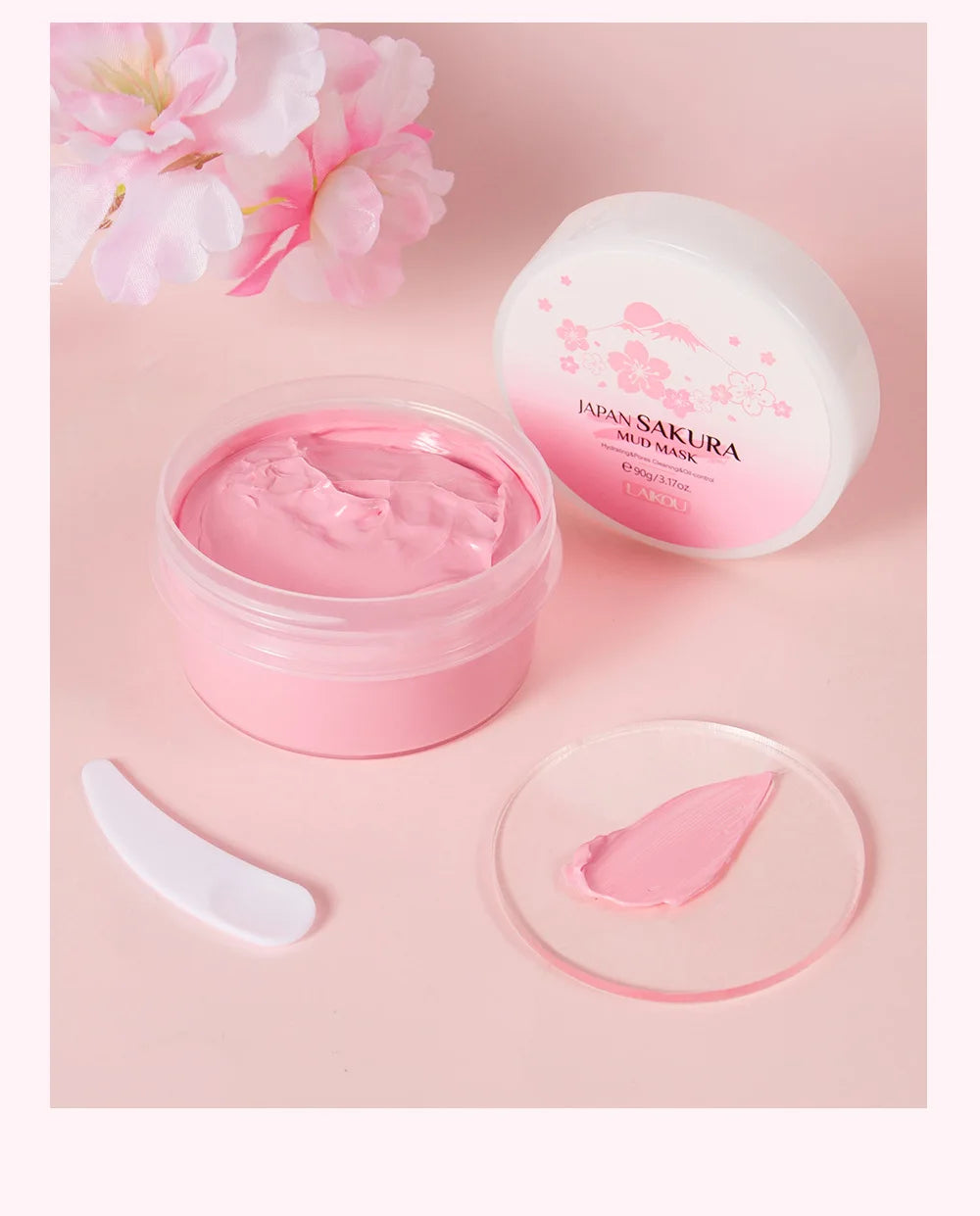 LAIKOU Japan Sakura Clay Mask Deep Cleansing Skin Mud Korean Face Mask Oil Control Shrink Pores Skin Care 80g