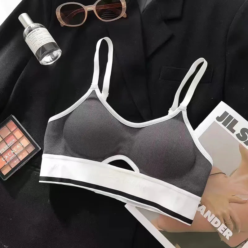 Cotton Bra Set Women Comfort Seamless Underwear Female Push Up Bra Low Waist Thong Panties Casual Sports Lingerie Intimates