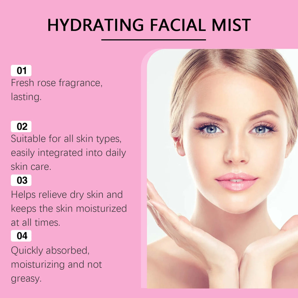 Rose Toner Spray Repair Damaged Skin Shrink Pore Improve Dryness Oil Control Lighten Melasma Pigmentation Vitamin C Face Essence