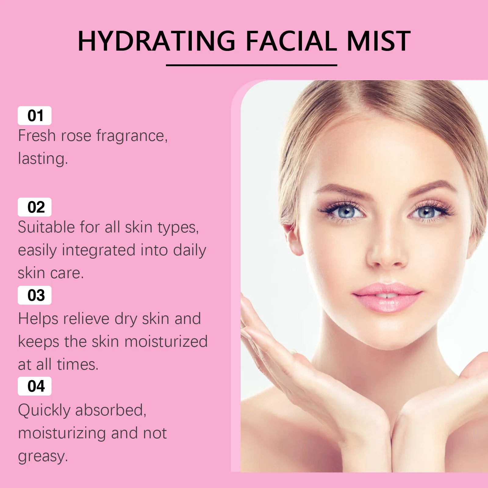 Rose Toner Spray Repair Damaged Skin Shrink Pore Improve Dryness Oil Control Lighten Melasma Pigmentation Vitamin C Face Essence