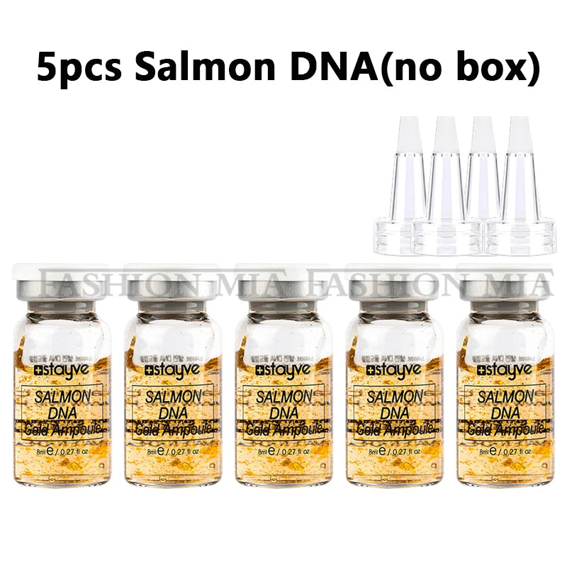Korea Stayve 8ml Face Natural Salmon DNA Gold Ampoule Booster Serum Kit Whitening Moisturizing Rejuvenation SkinCare
