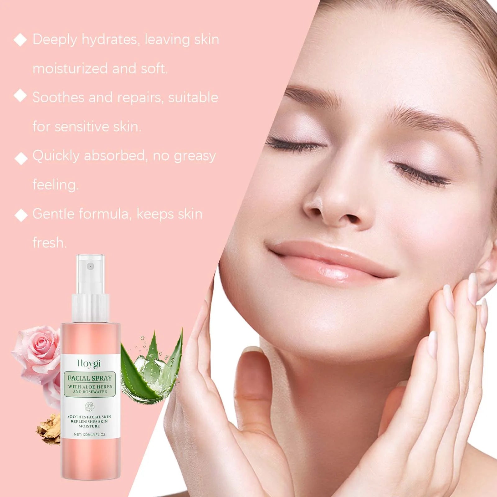 Rose Toner Spray Repair Damaged Skin Shrink Pore Improve Dryness Oil Control Lighten Melasma Pigmentation Vitamin C Face Essence
