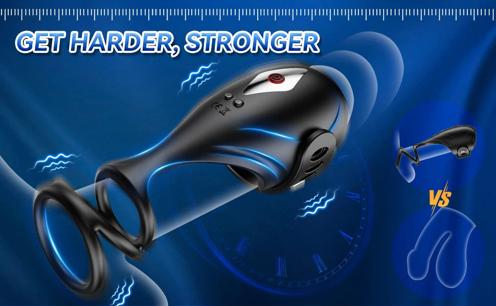 Male Penis Trainer Cock Ring Vibrator Masturbators Stroker Toys with Penis Rings for 18+ Men Erection APP Control Glans Massage